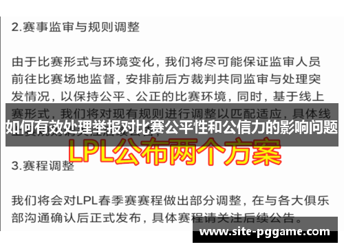 如何有效处理举报对比赛公平性和公信力的影响问题